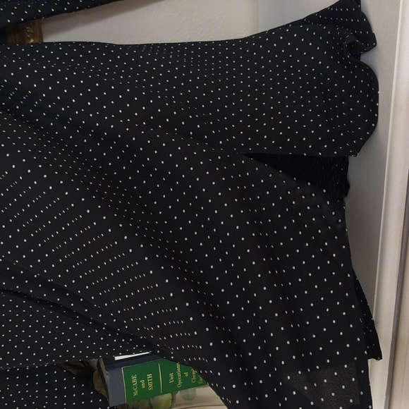 Lane Bryant Black and White Polka Dot Blouse Quiet Luxury Glam Plus Size Office - Picture 9 of 15